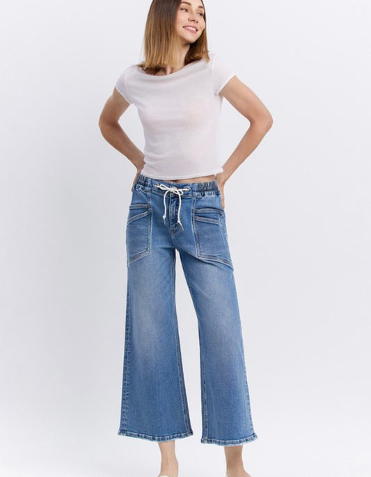 Vervet Drawstring Wide Leg Jean