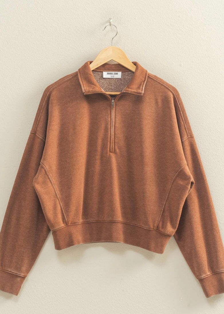 Half Zip Collared Sweatshirt