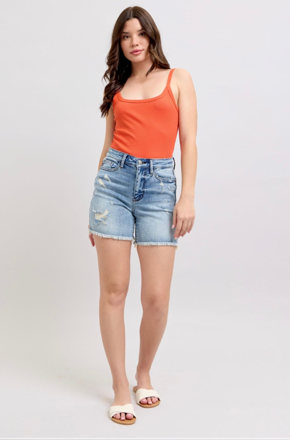 Judy Blue Distress High Waist Short