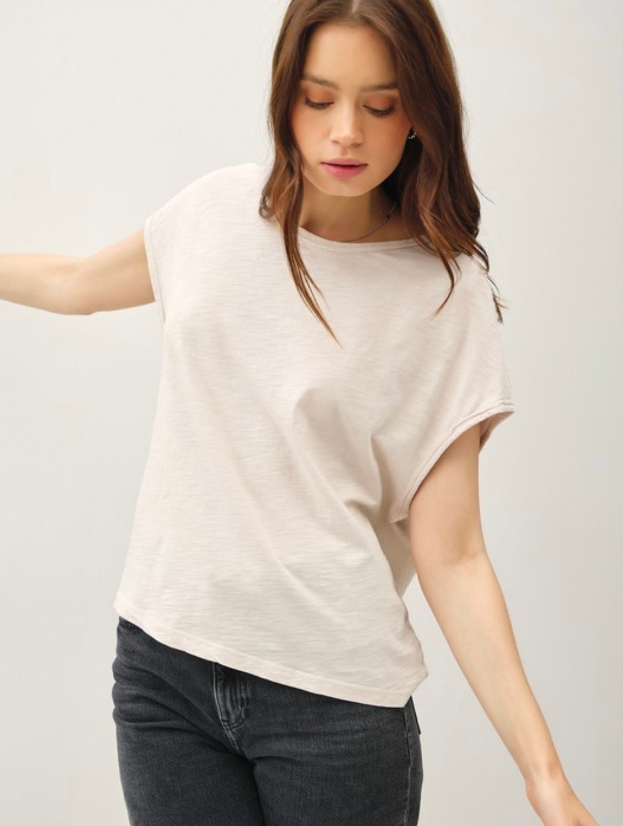 Classic Boxy Capped Sleeve Top