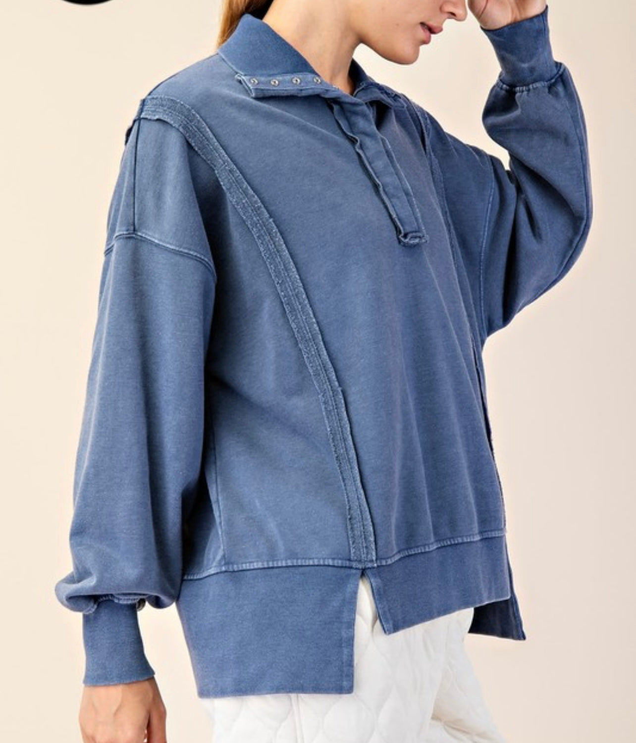 Plus Terry Henley Sweatshirt