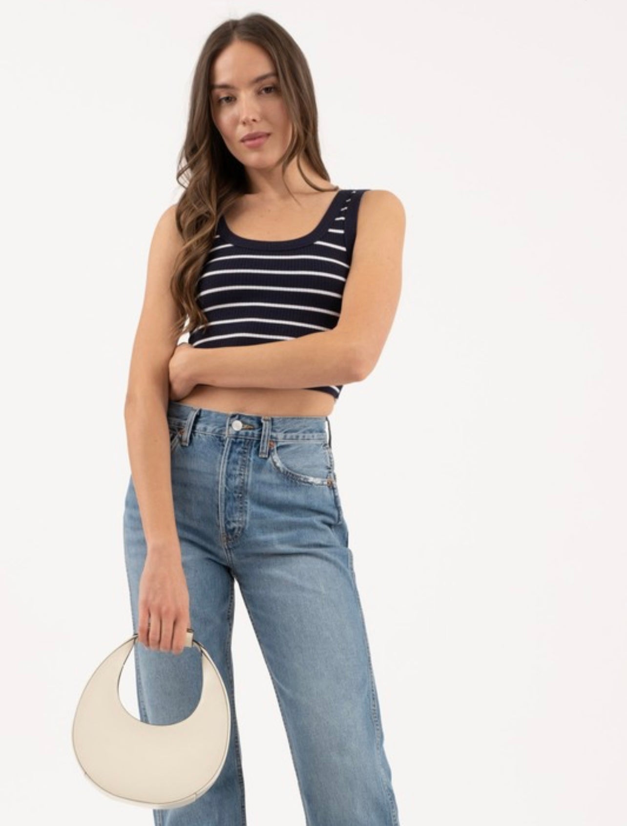 Sleeveless Knit Crop Tank