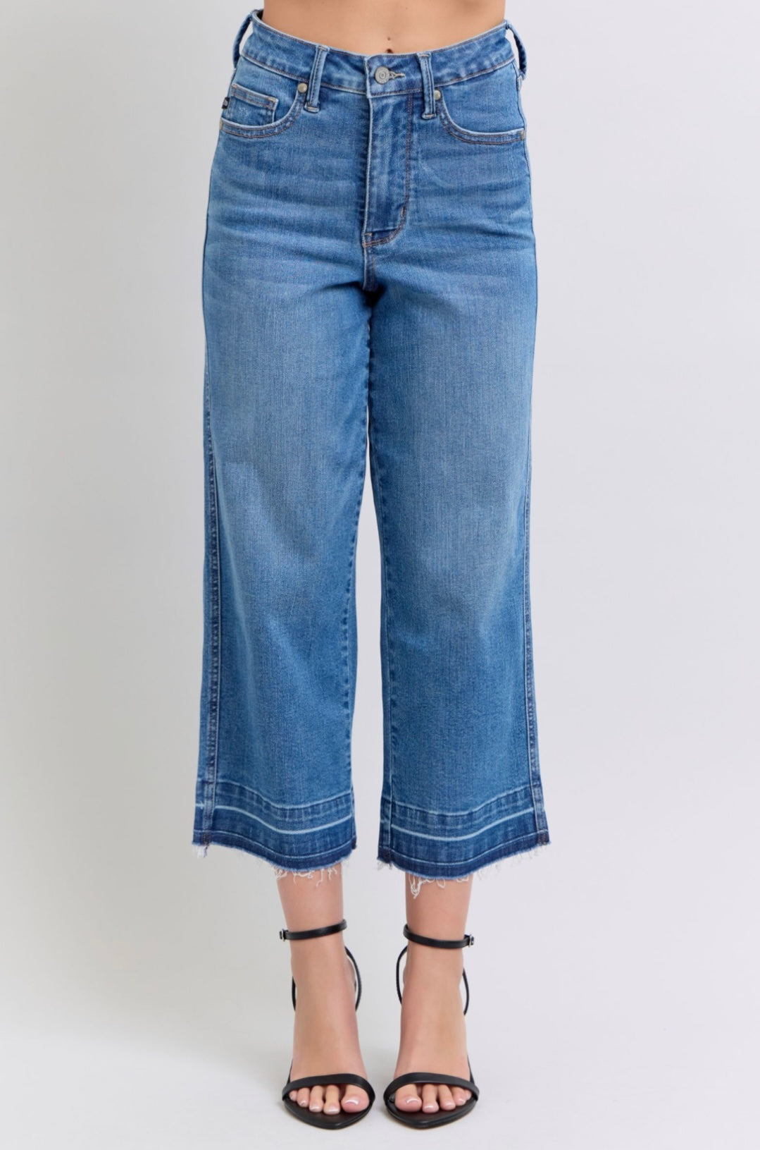 Judy Blue Release Hem Crop Wide Jean