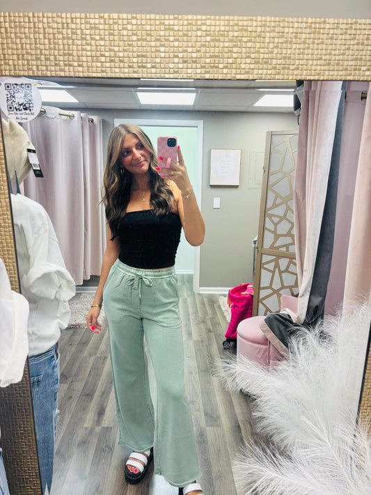 Cotton Wide Leg Pant
