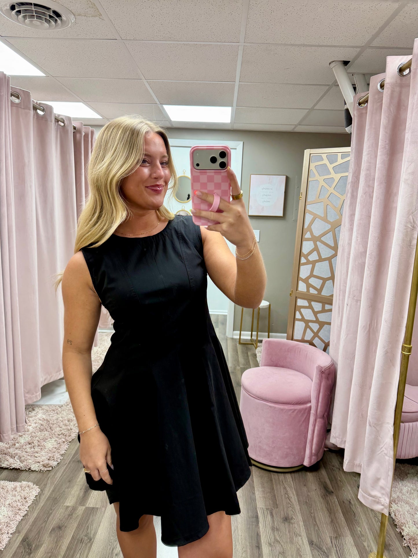 Woven Flare Mini Dress