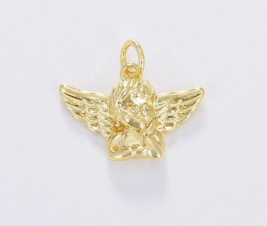 Gold Filled Guardian Angel Charm, Cupid Pendant, CP1680