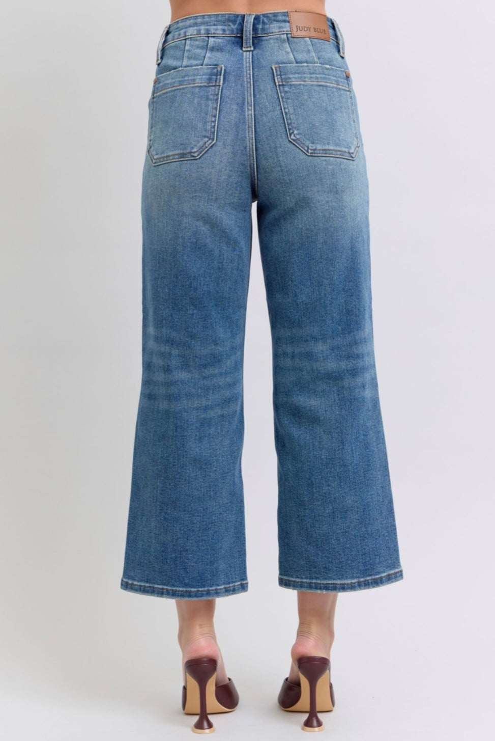 Judy Blue HW Utility Crop Wide Jeans