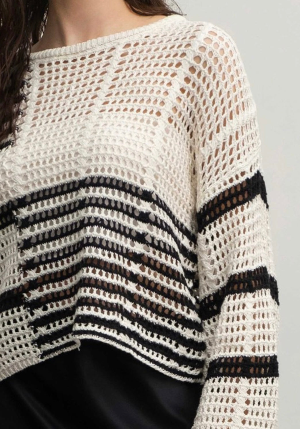 Crochet Sheer Knit Sweater