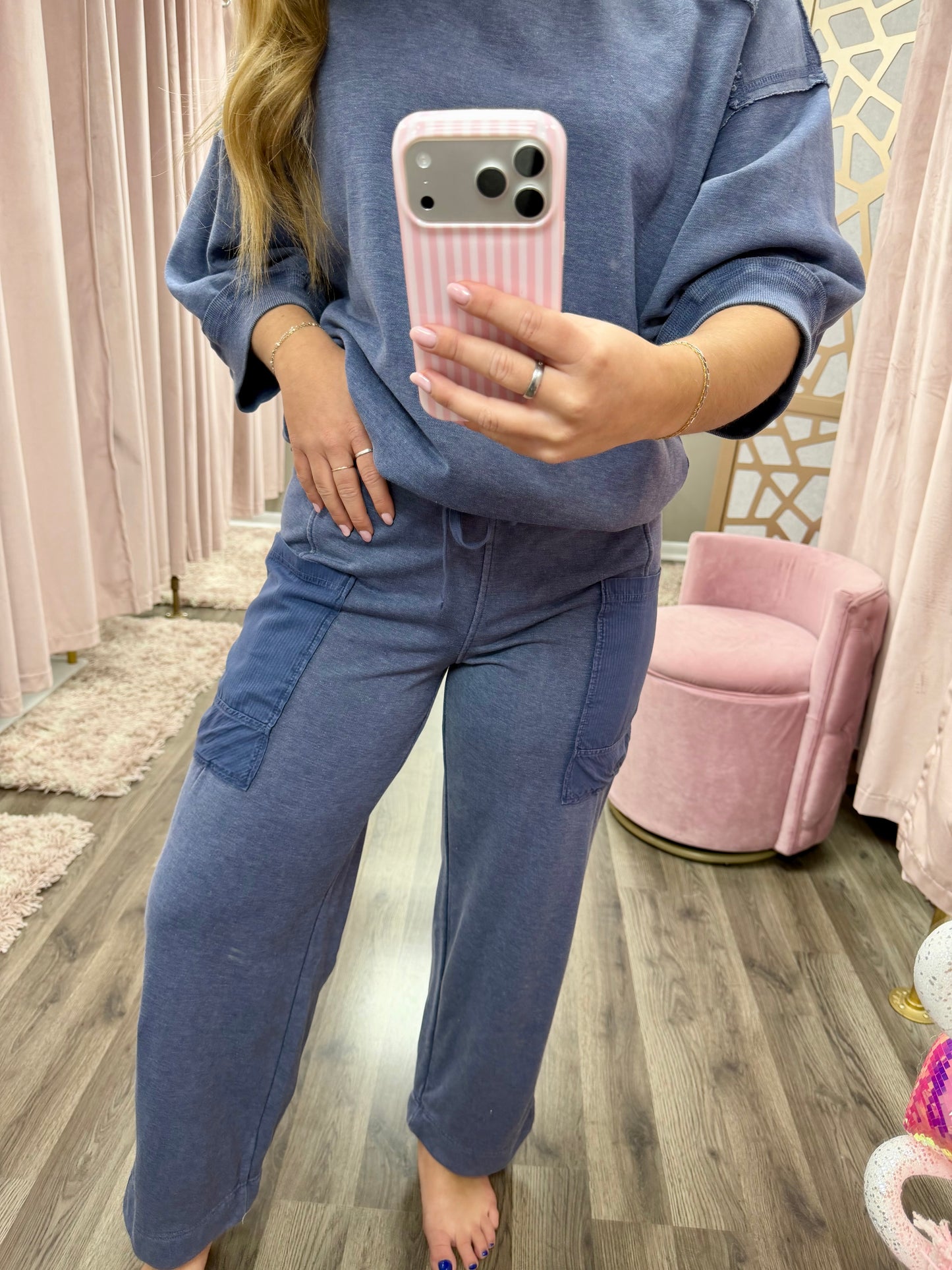 Terry Contrast Pocket Pant