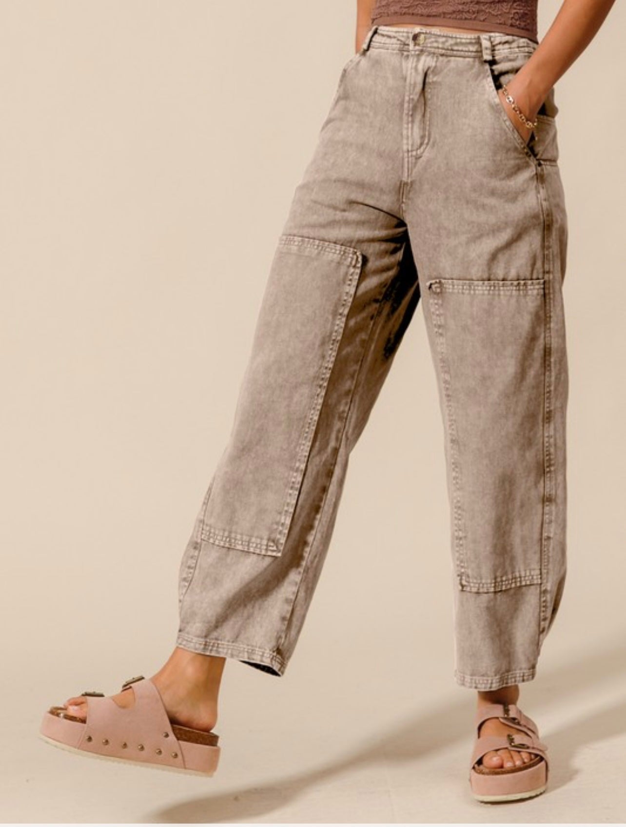 Mineral Washed Barrel Pant