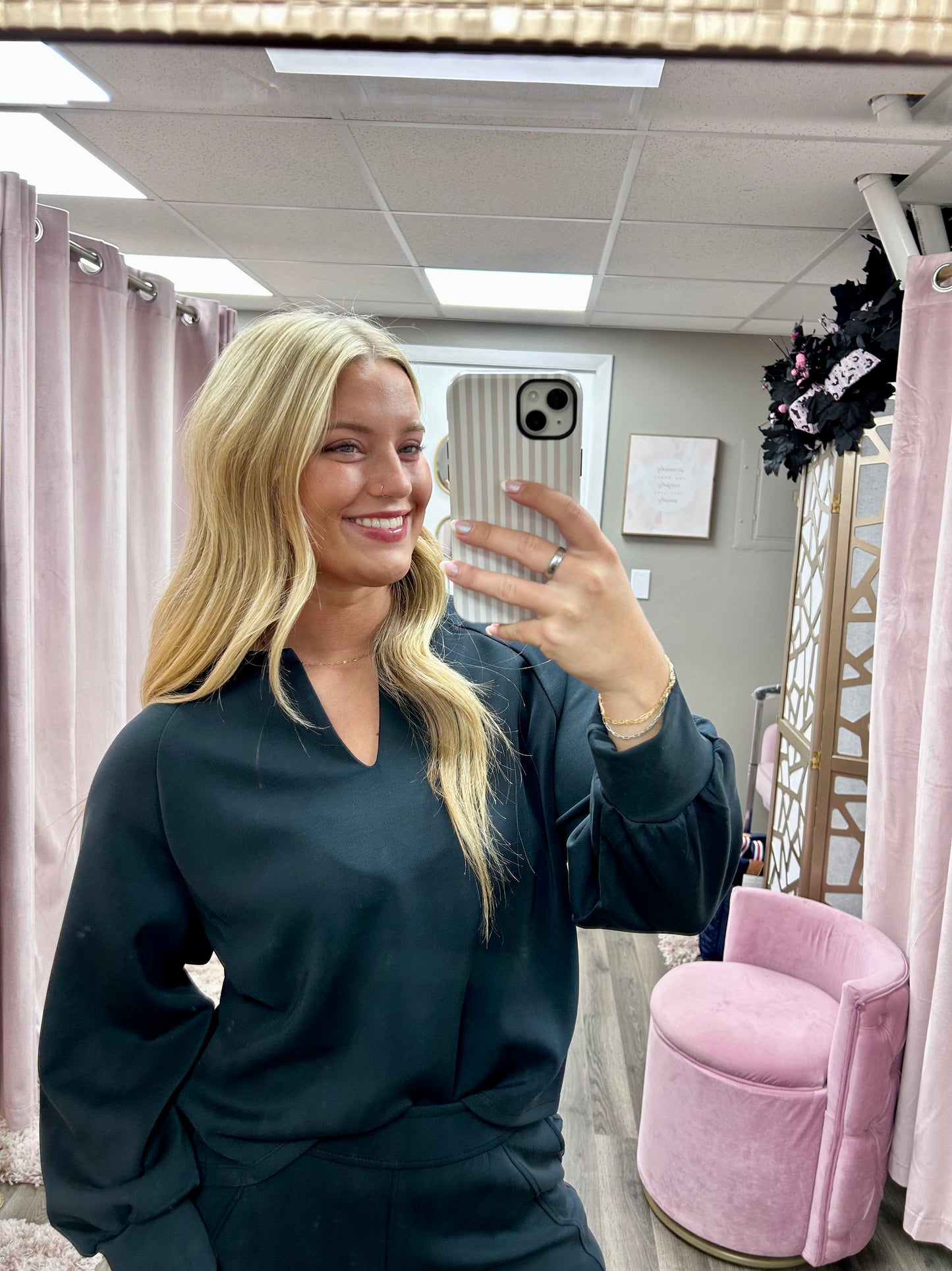 Soft Split Raglan Long Sleeve Top