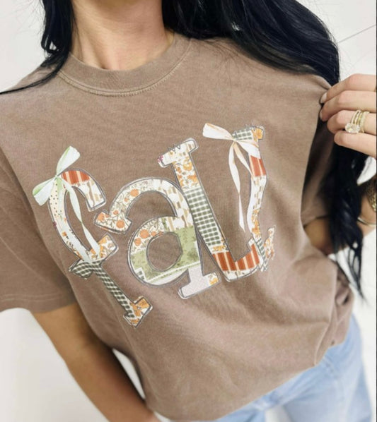 Fall Patchwork Graphic Tee