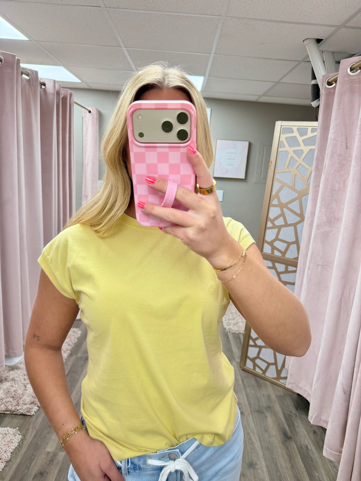 Crew Neck Cap Sleeve Tee