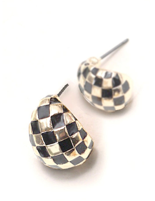 Half Moon Checker Earrings