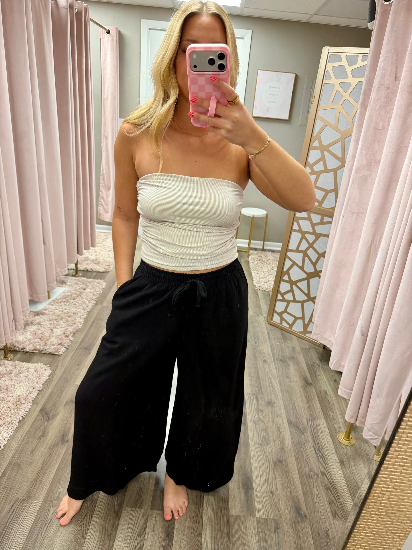Wide Crop Linen Pant