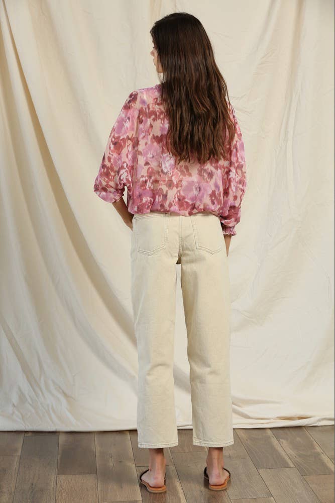 Chic Boho Smocked Chiffon Blouse