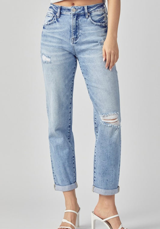 Risen Distressed Boyfriend Jean