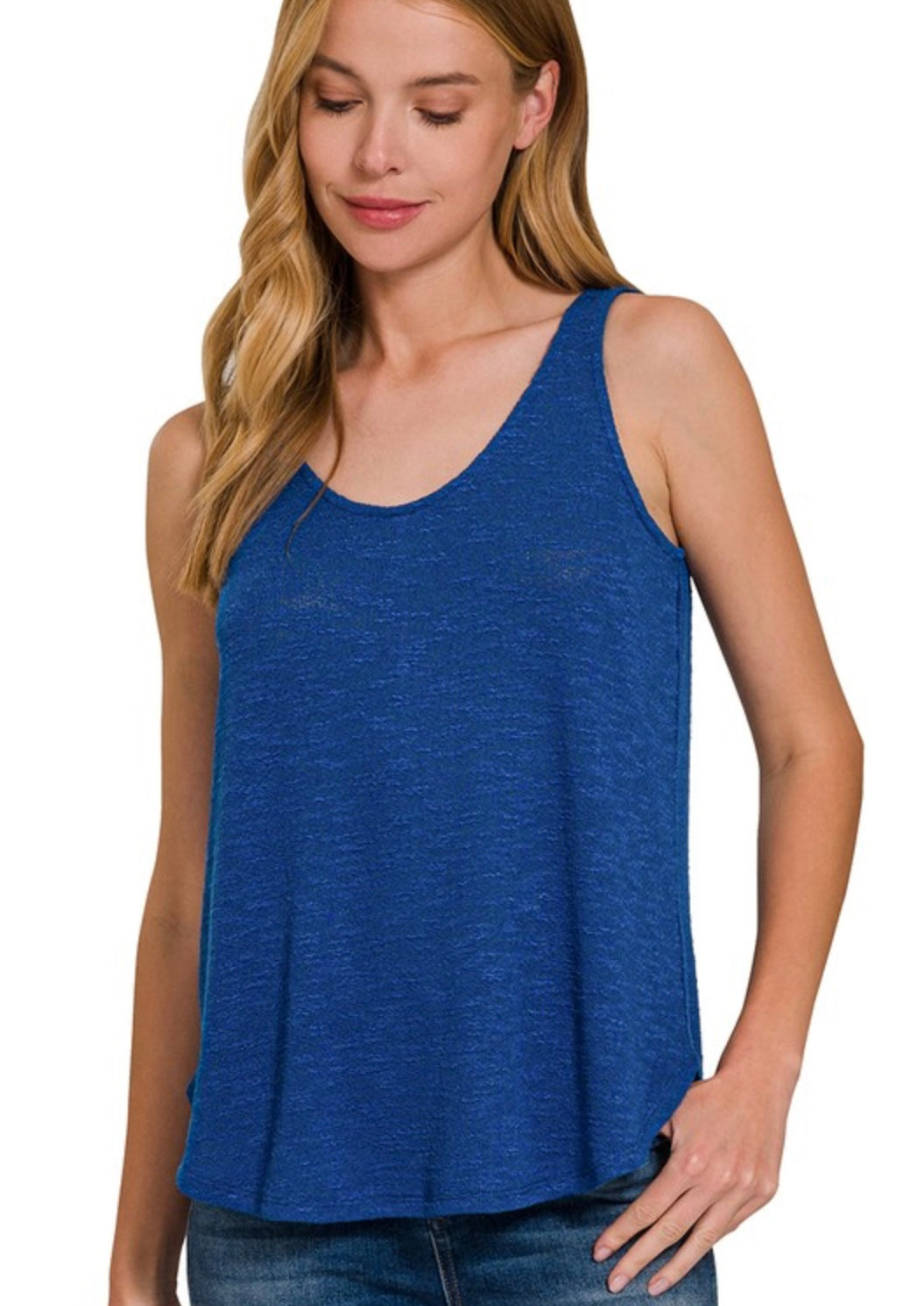 Sleeveless Double Scoop Tank