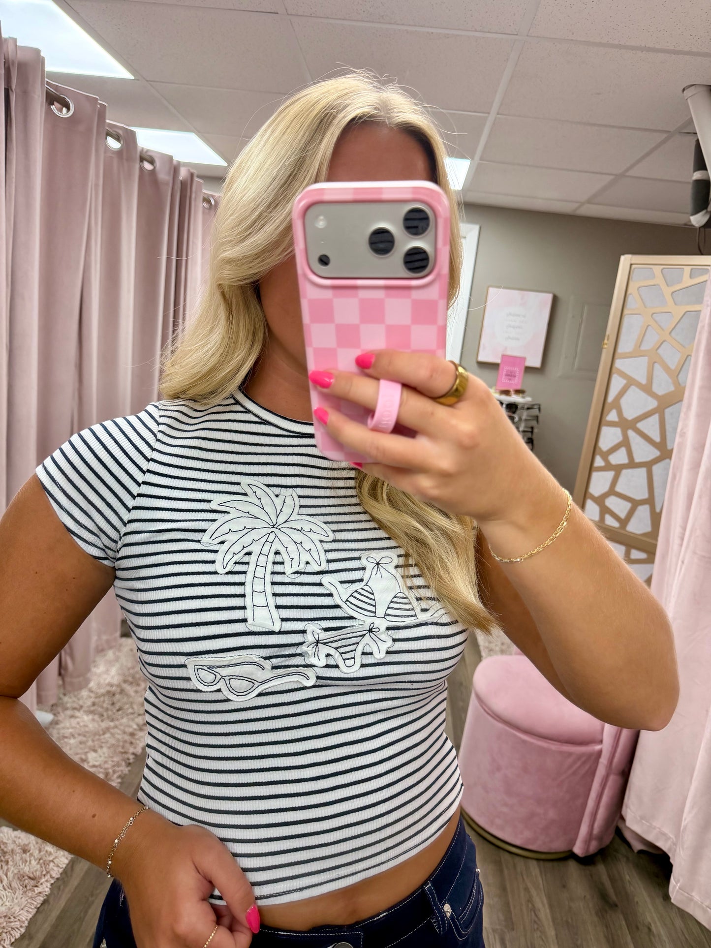 Stripe Patch Baby Tee