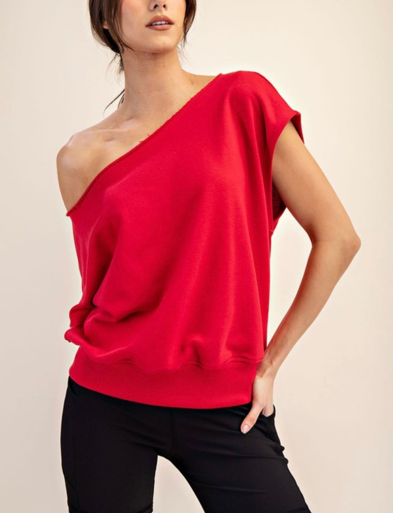 Terry Off The Shoulder Top