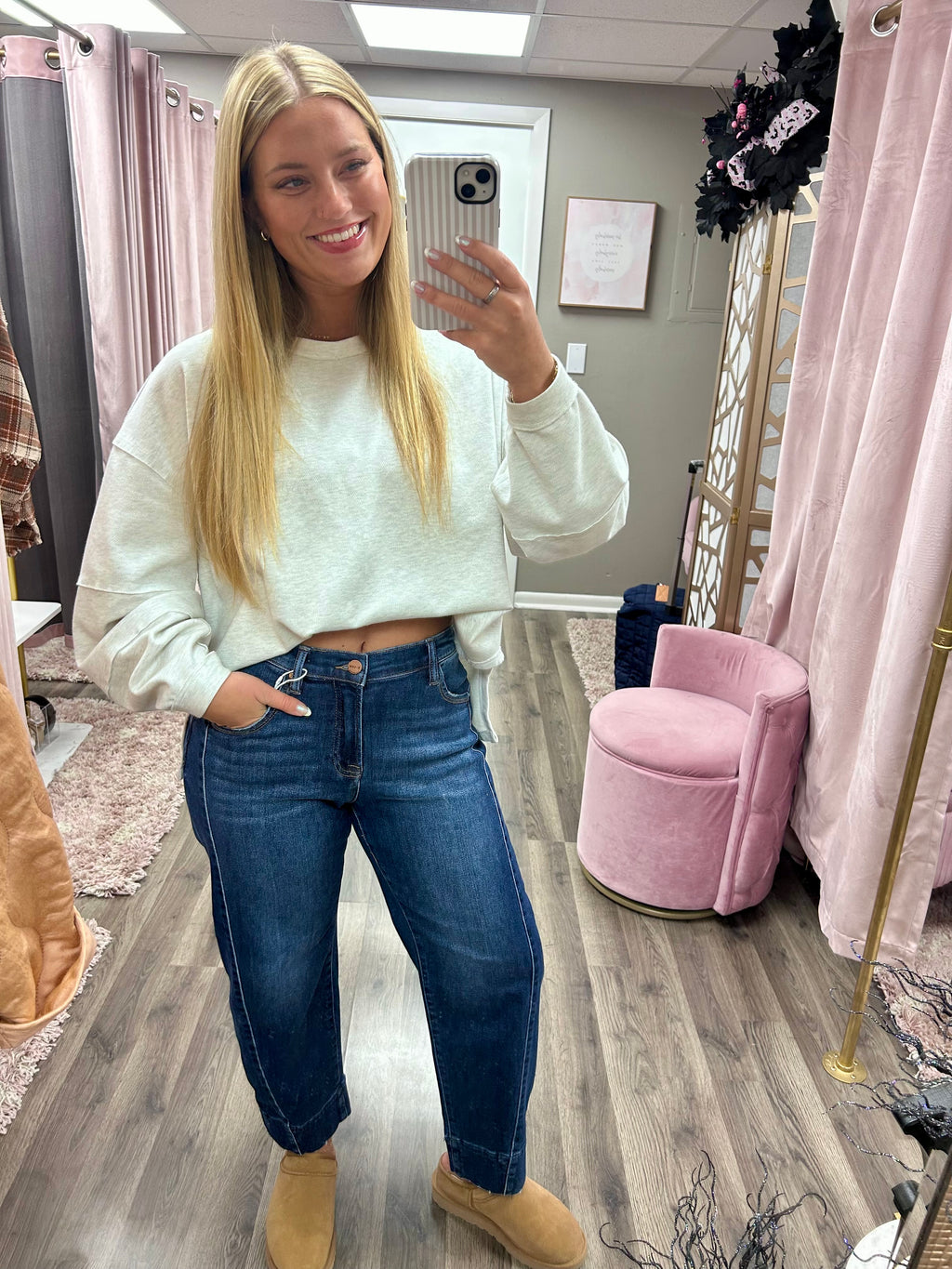 Risen Slouched Cropped Barrel Jeans