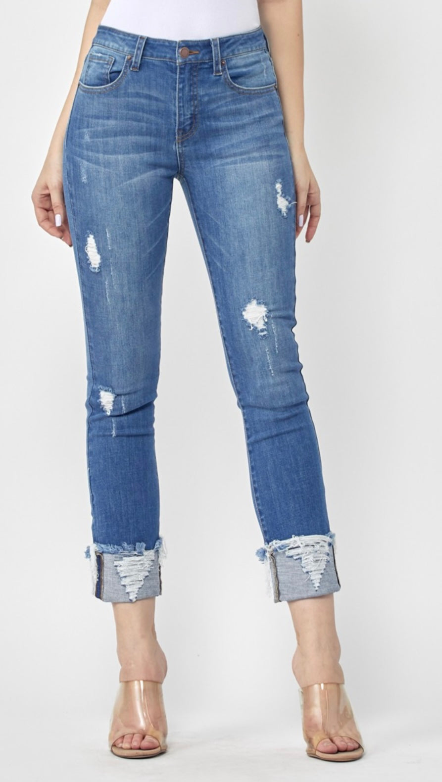 Midrise Fray Straight Jean