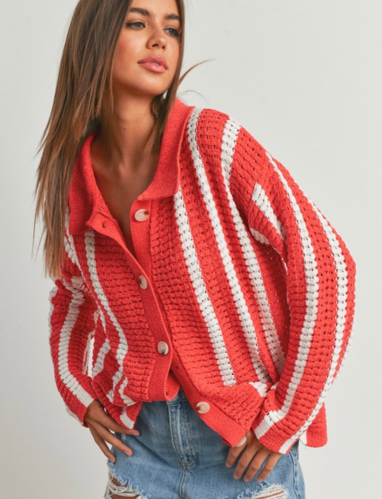 Oversized Stripe Cardigan