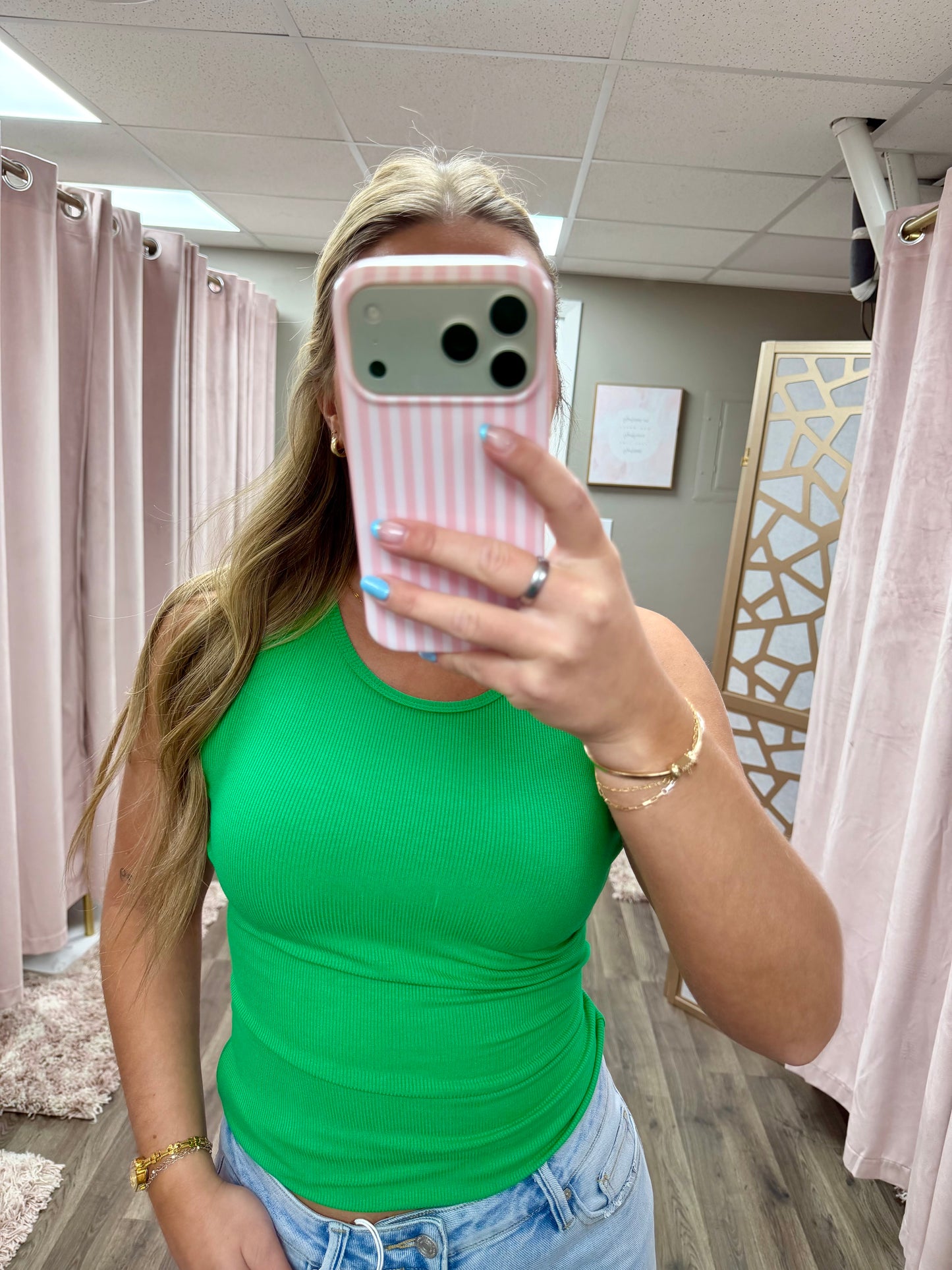 Round Neck Ribbed Tank
