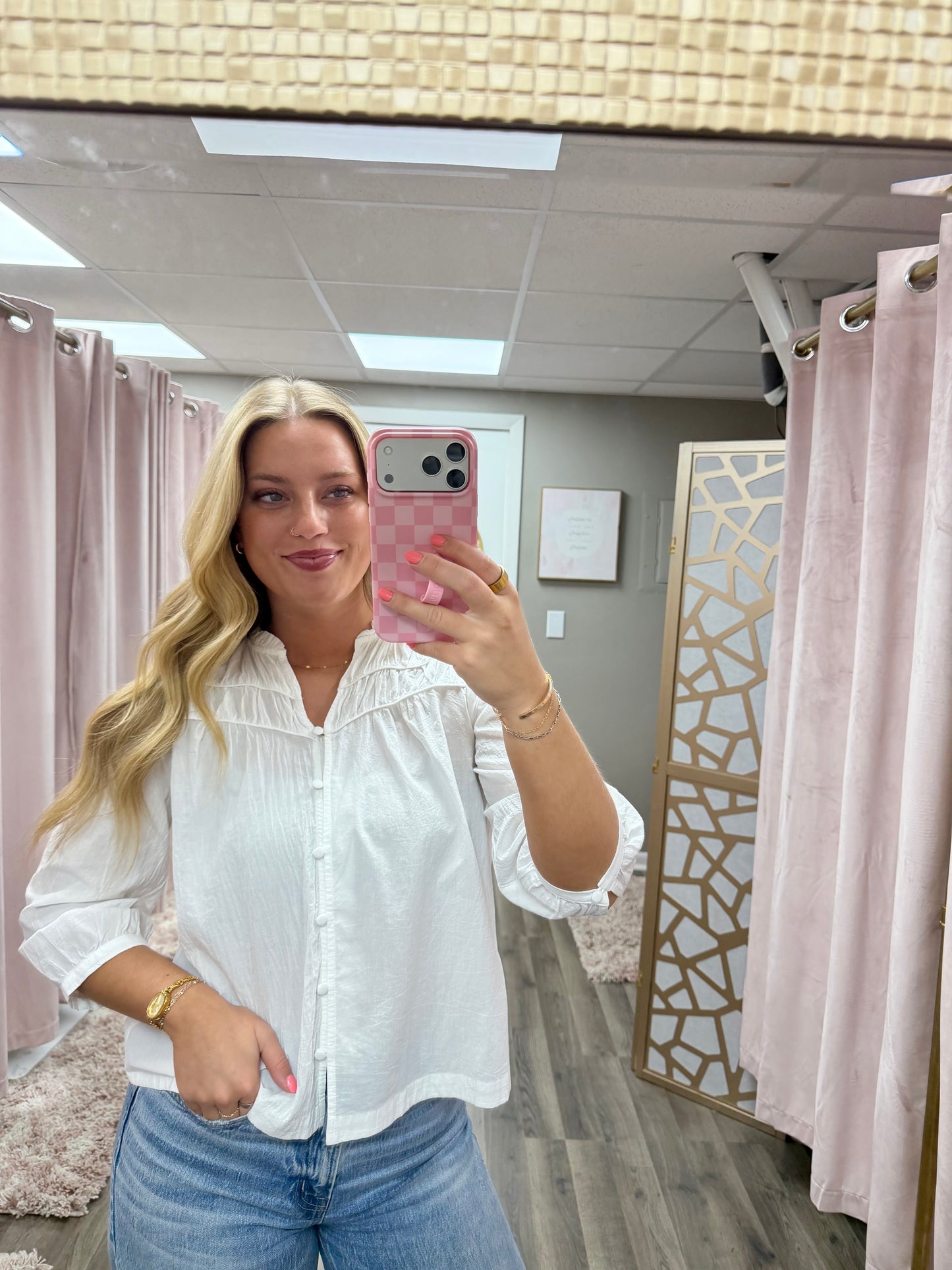 Button Up Flowy Blouse