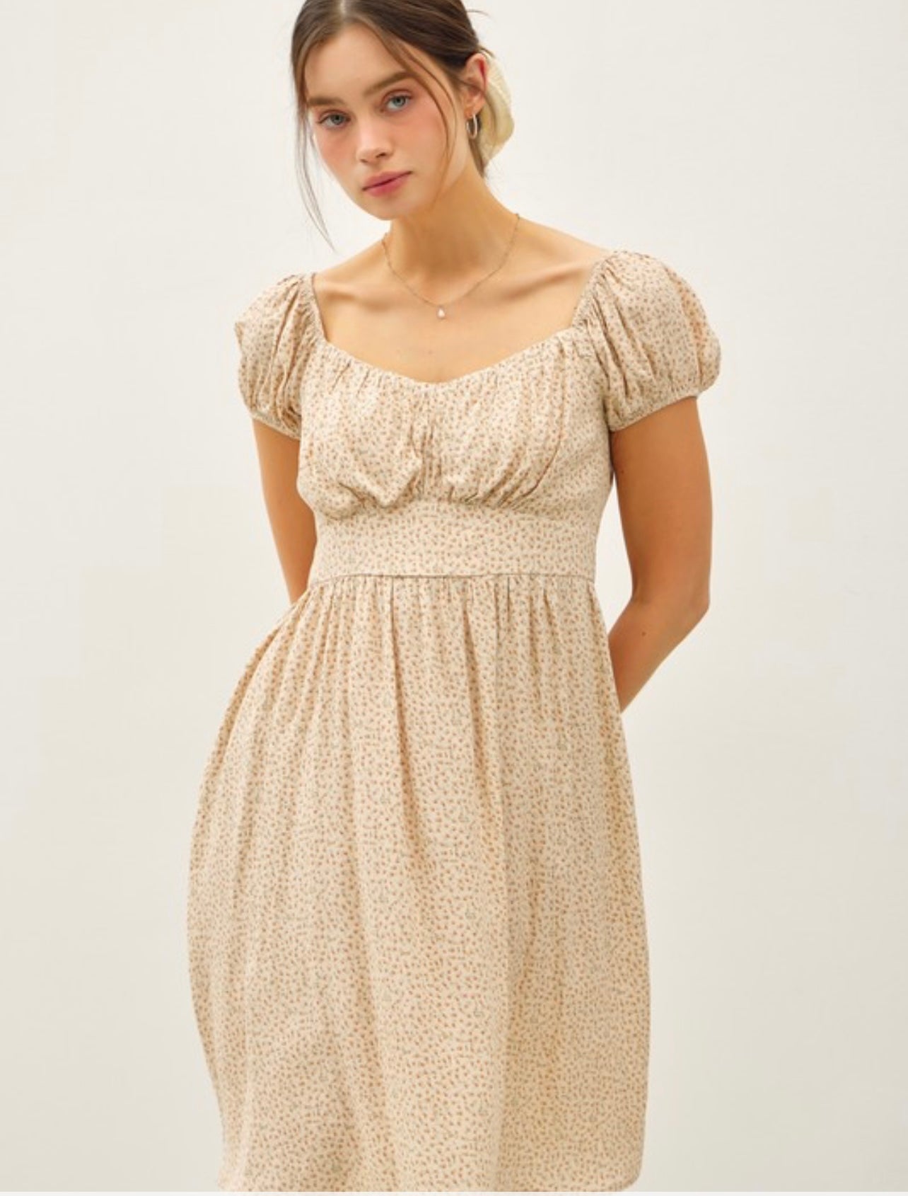 Floral Print Ruched Dress