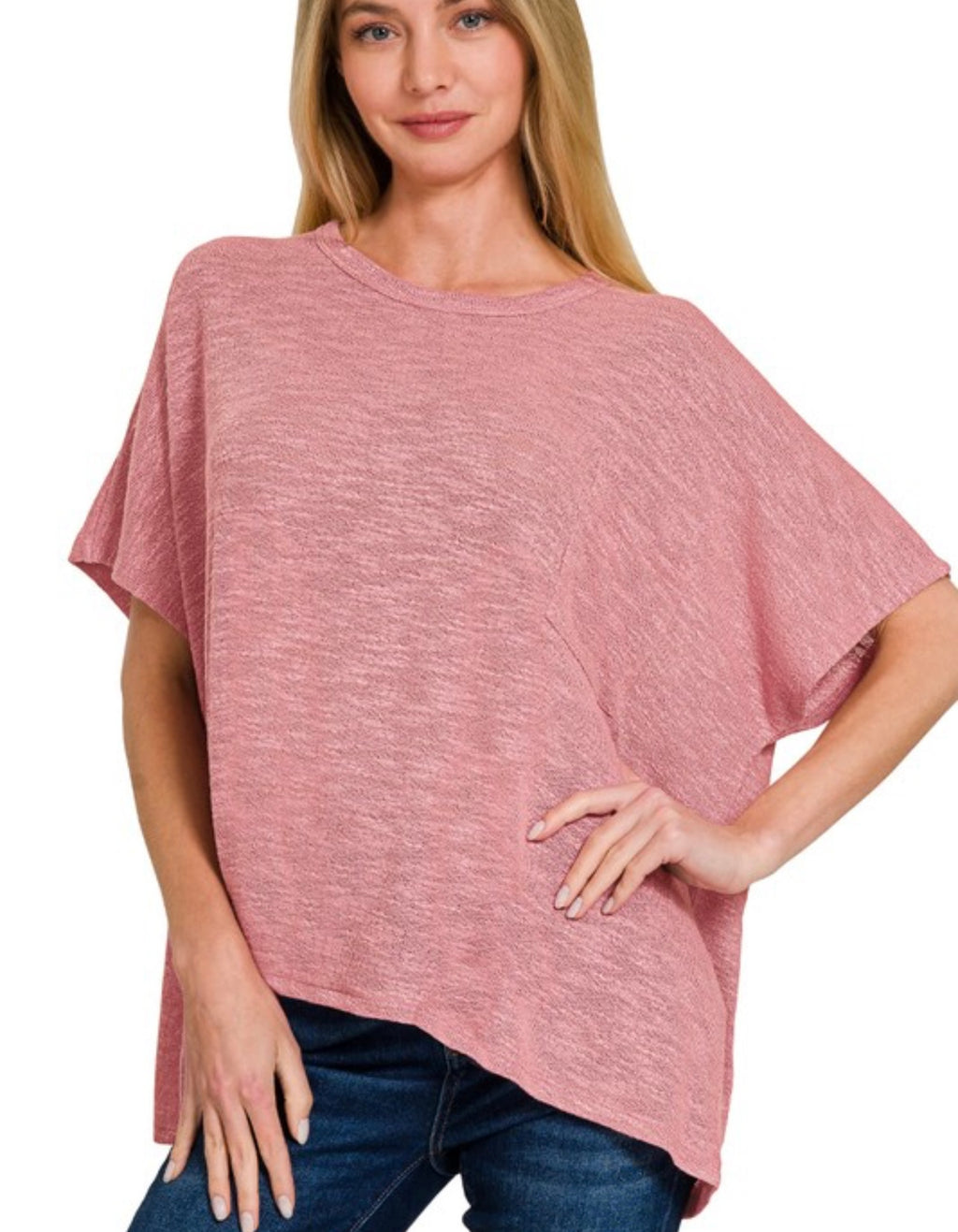 Oversized Slub Top w/ Pockets