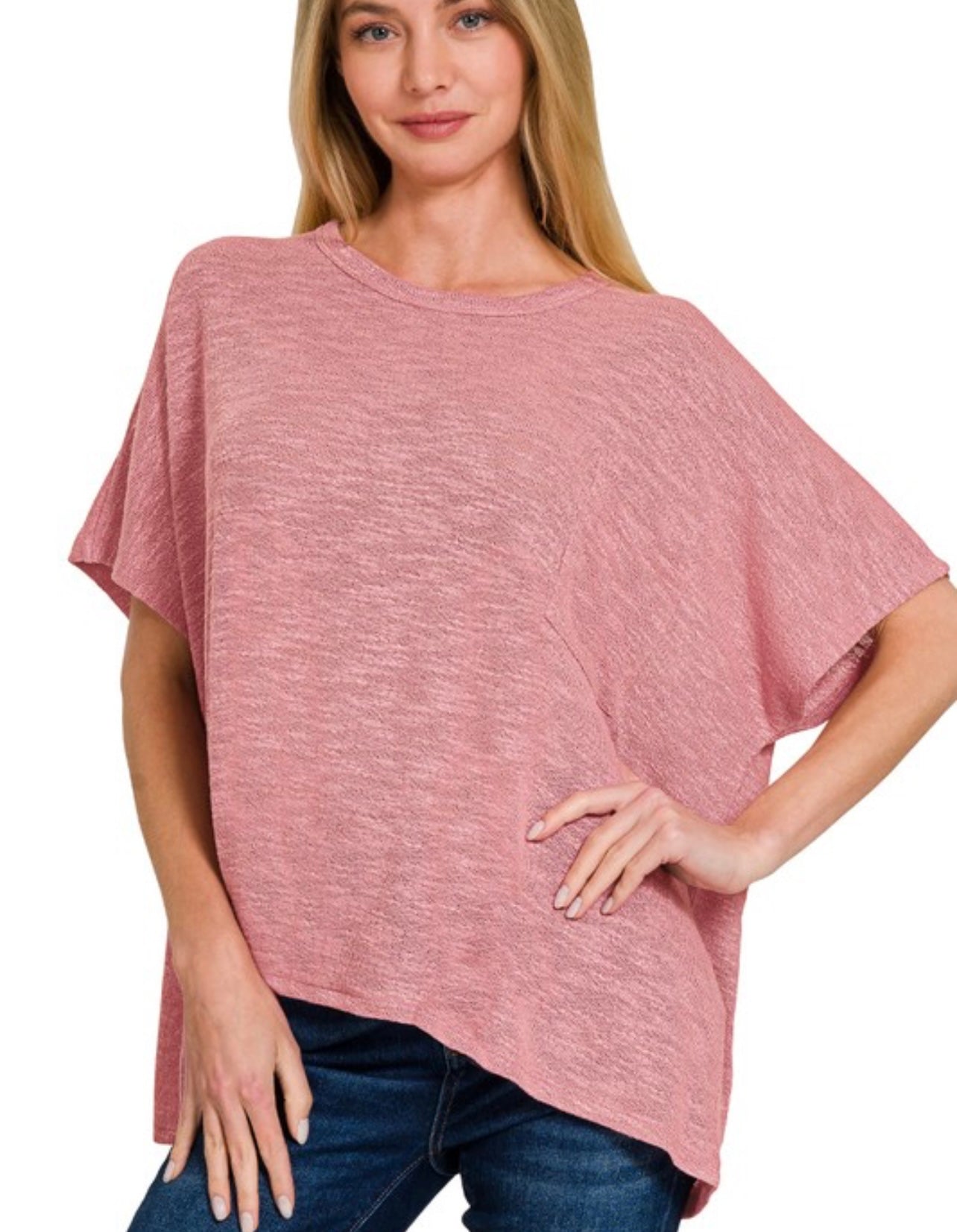 Oversized Slub Top w/ Pockets