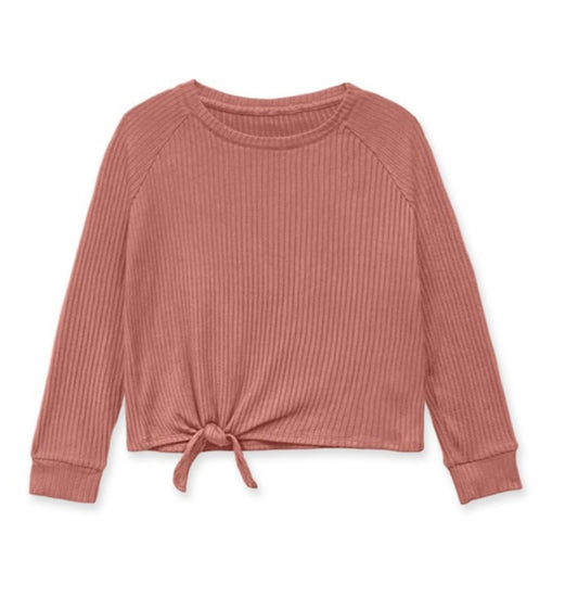 Kids Ribbed Knit Tie Top