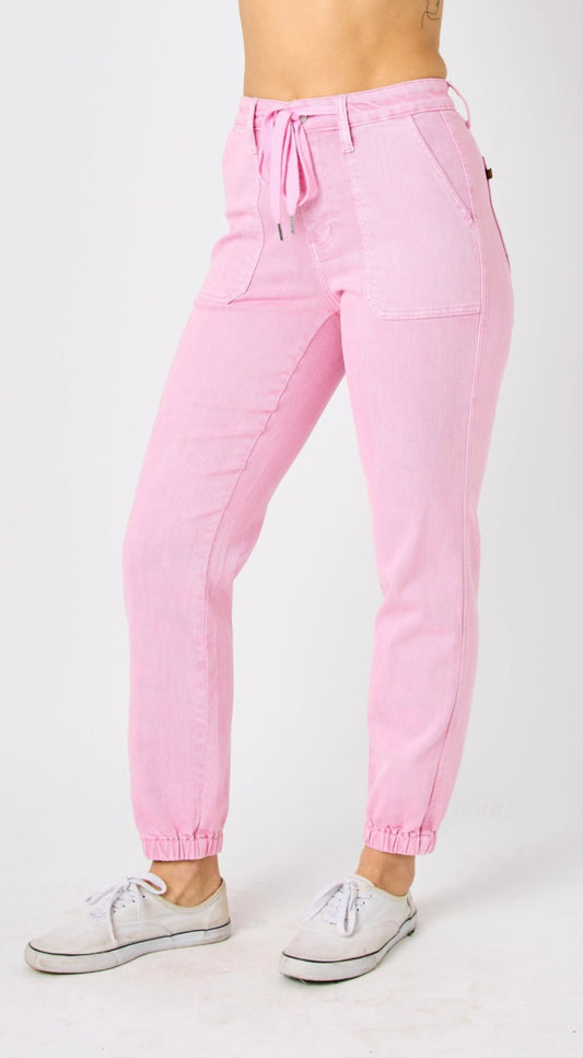 Judy Blue Pink HW Jogger Denim