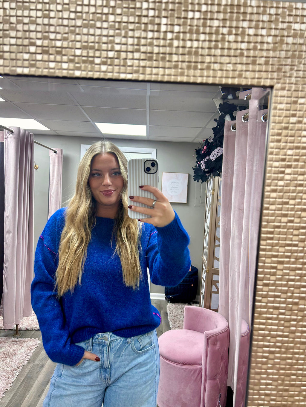 Contrast Stitch Detail Sweater