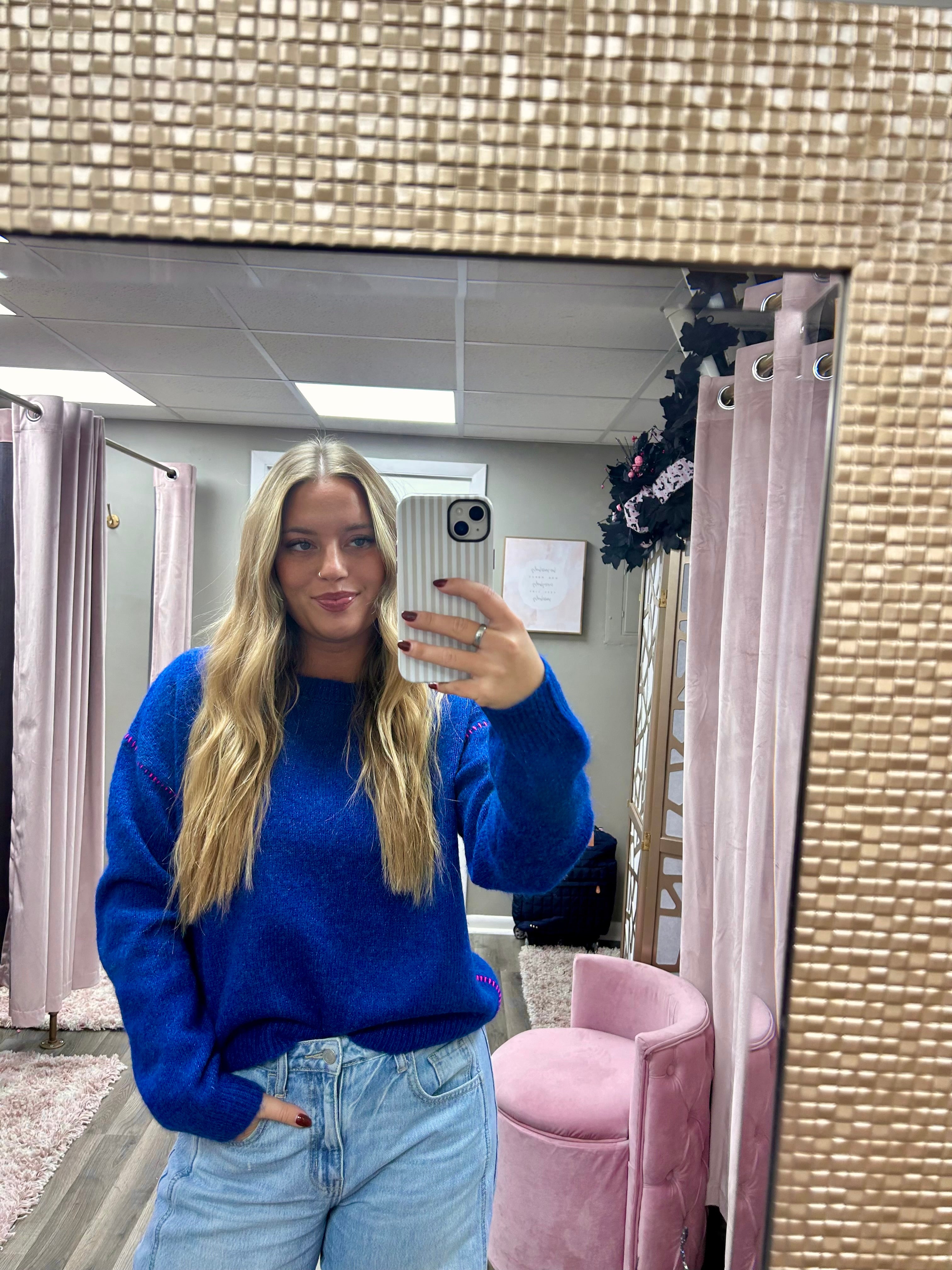 Contrast Stitch Detail Sweater