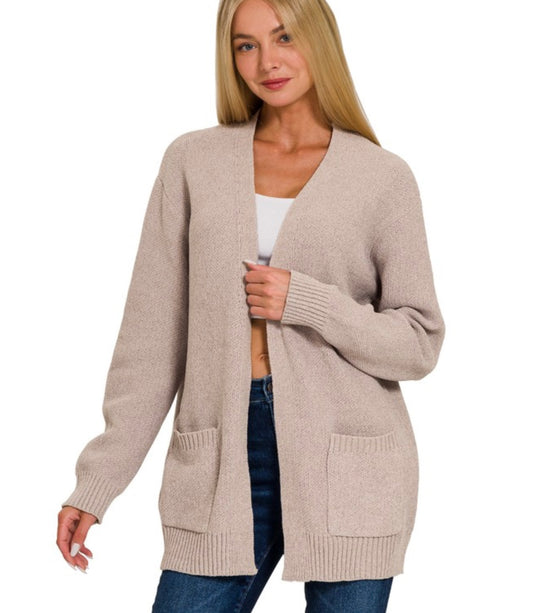 Melange Open Sweater Cardigan