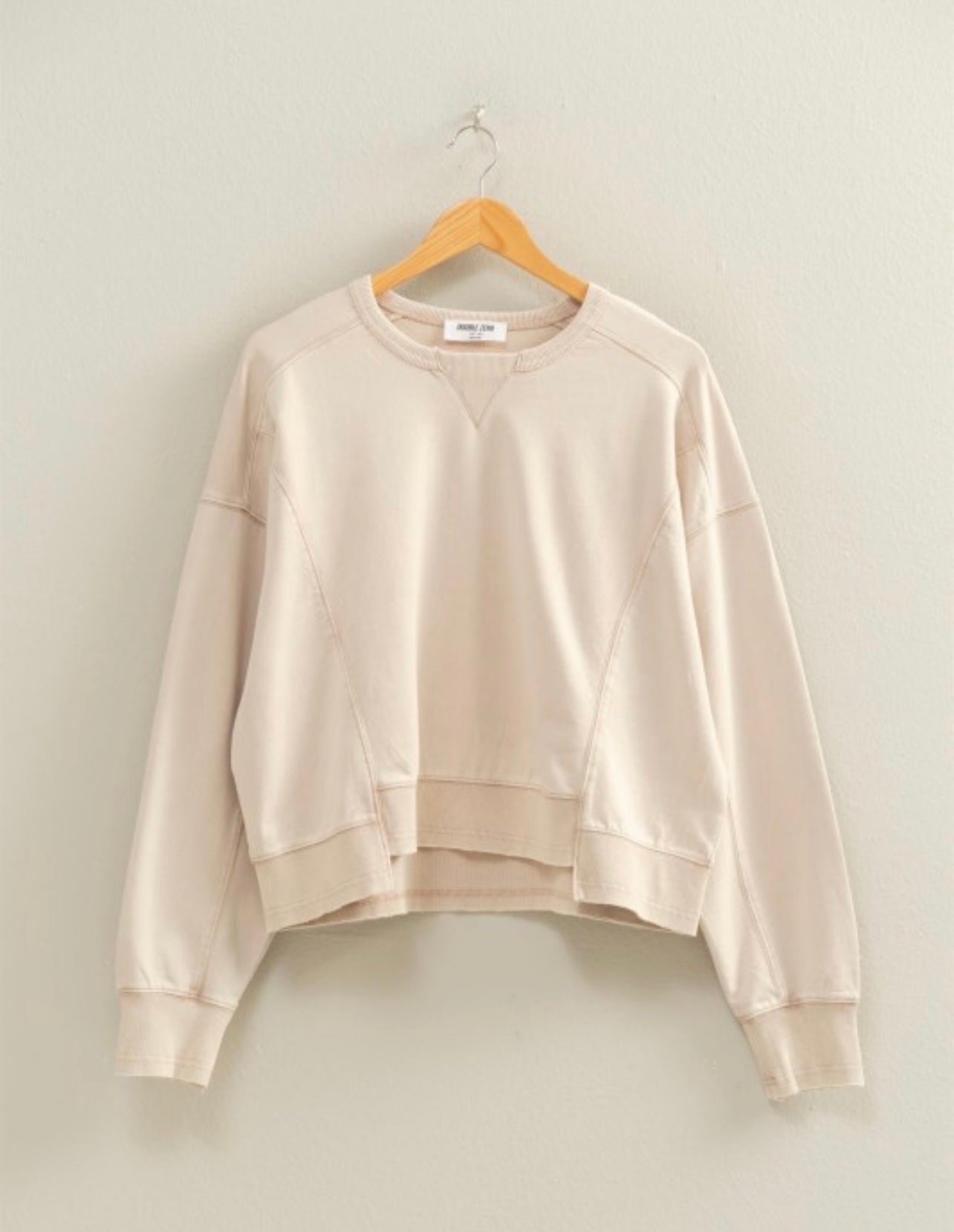 Oversized Raw Hem Crewneck
