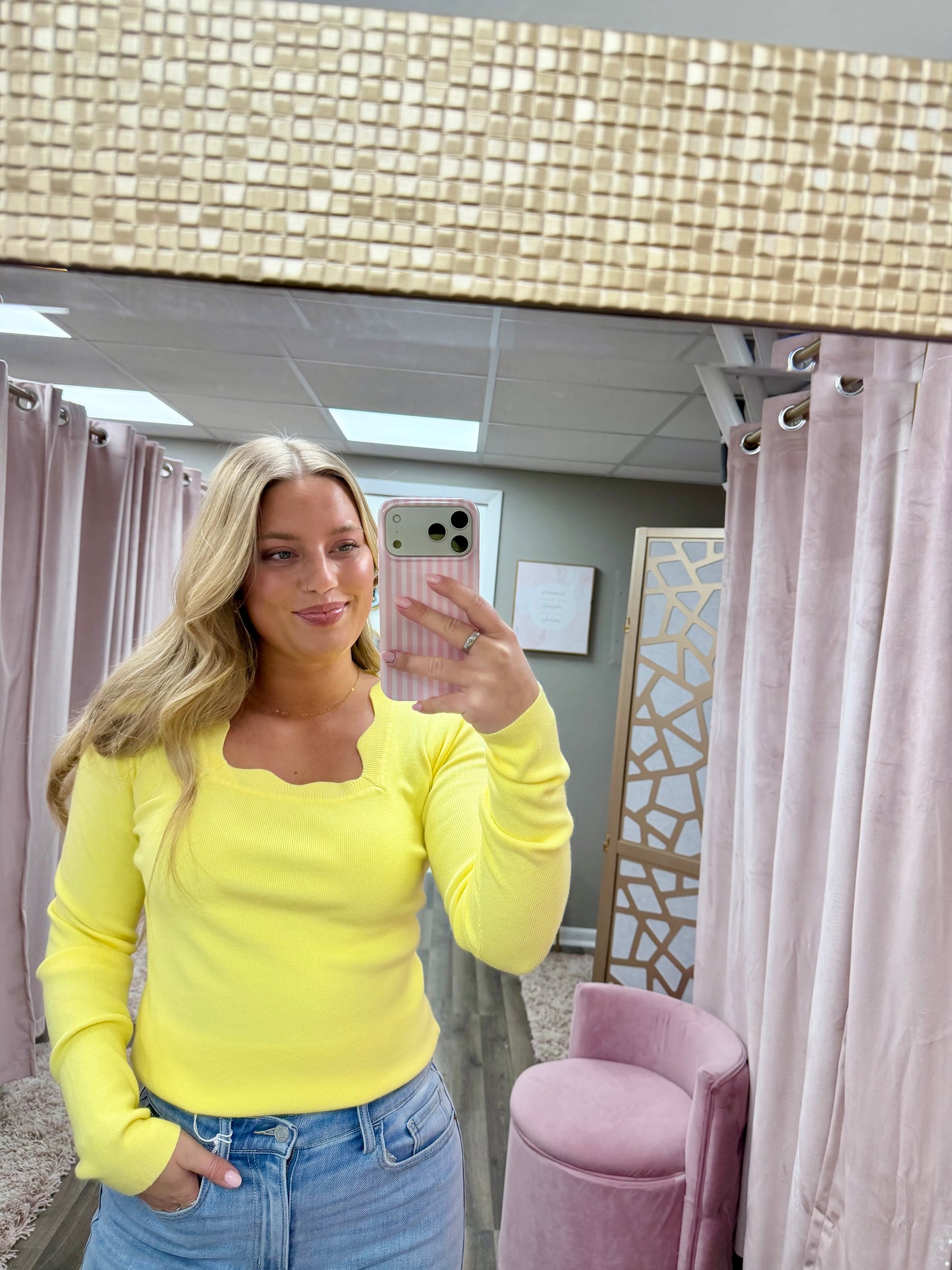 Scallop Scoop Neck Sweater