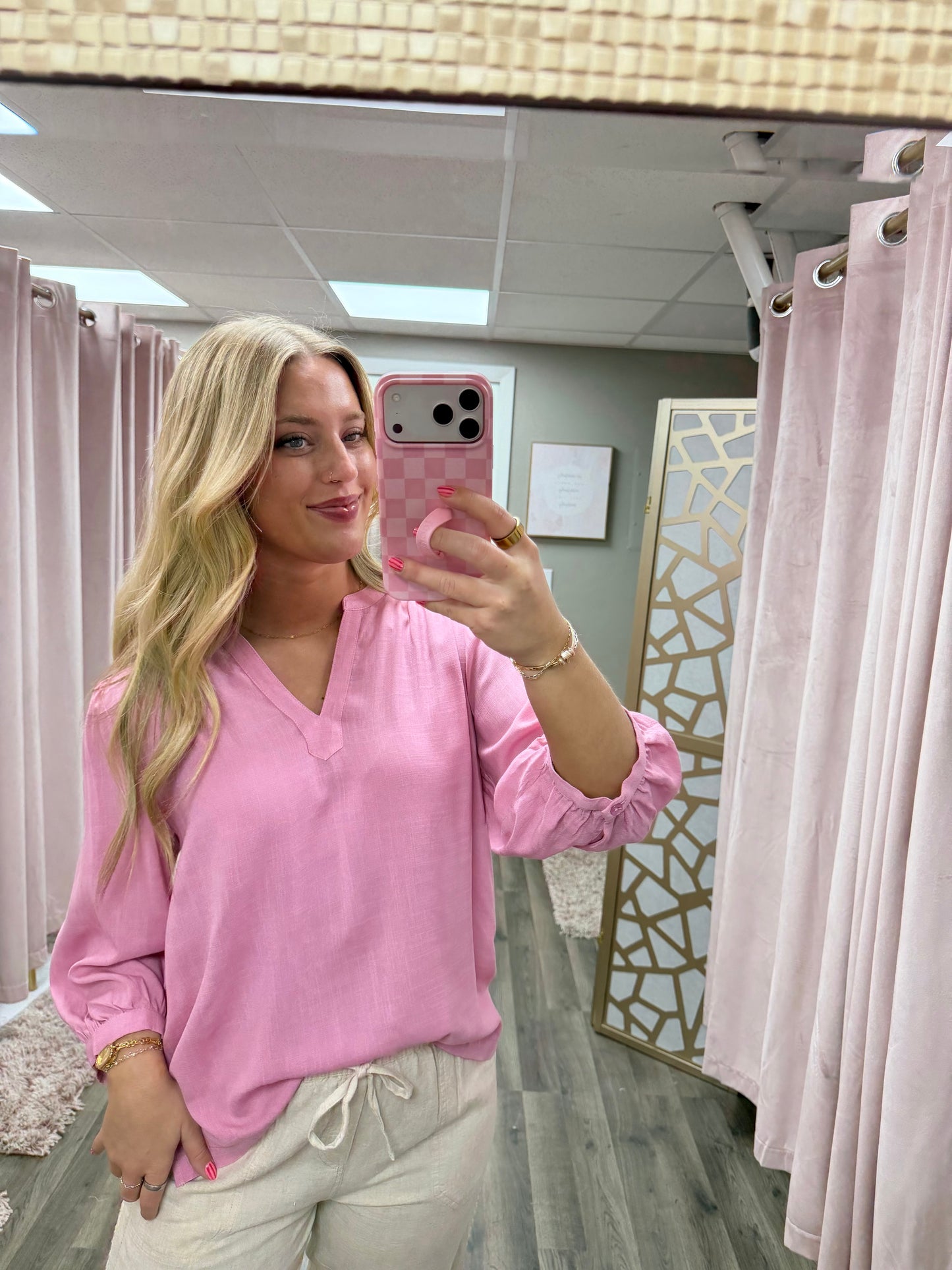 Breezy Henley Woven Top