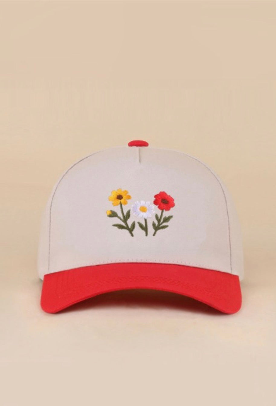 Floral Two Tone Hat