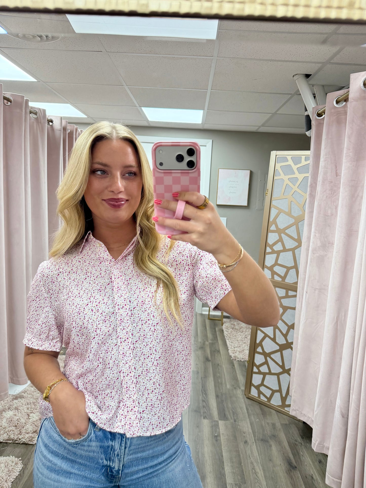 Collared Puff Sleeve Blouse