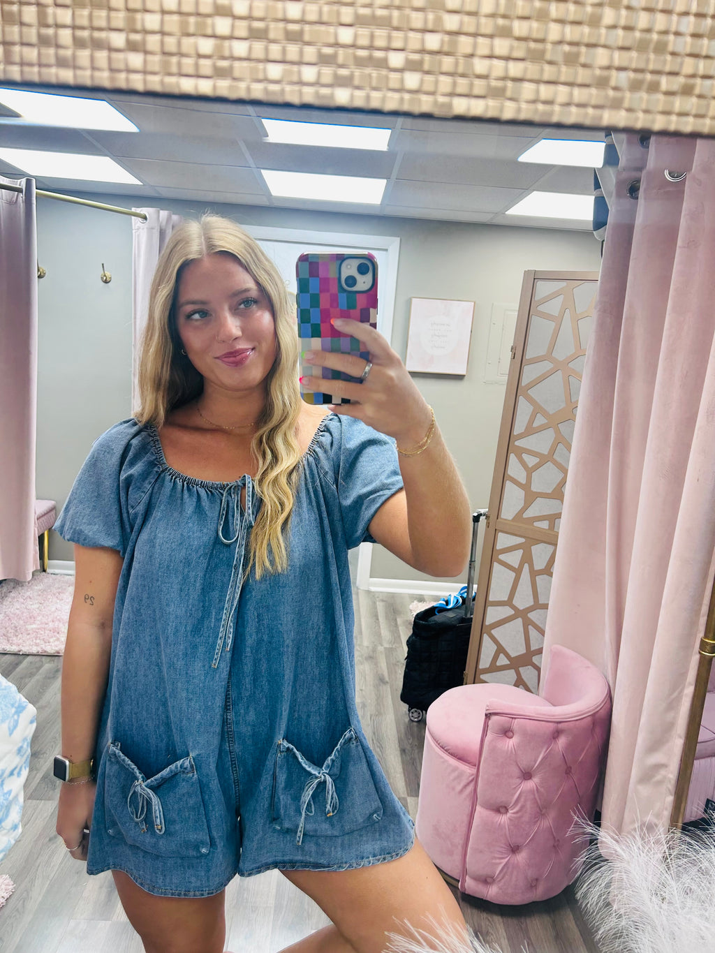 Square Neck Baby Doll Romper