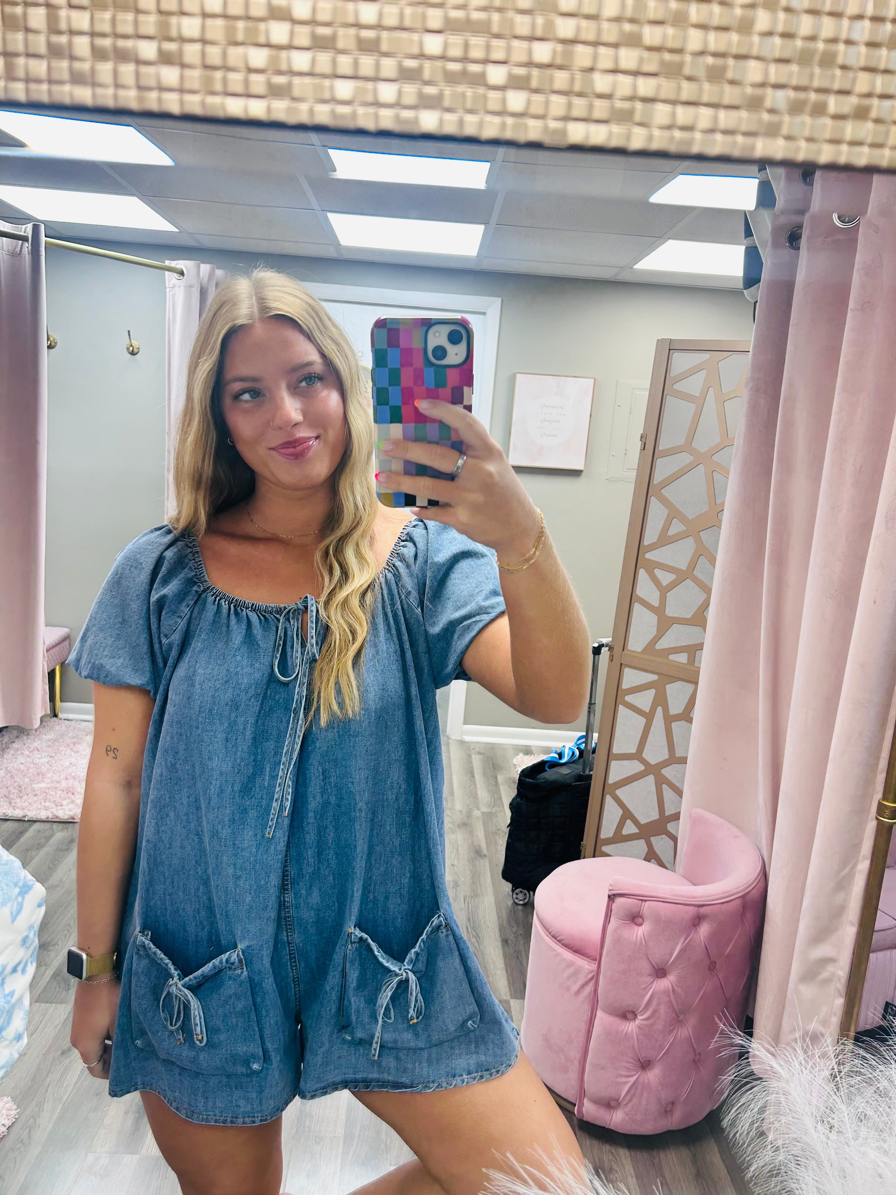 Square Neck Baby Doll Romper