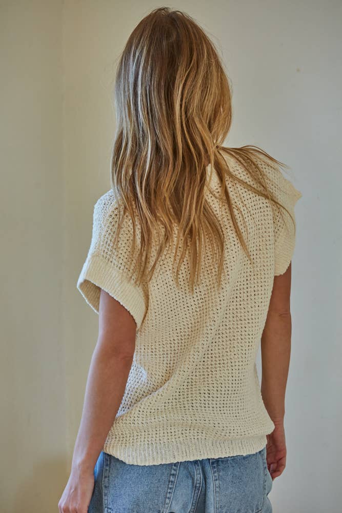 Sweater Short Sleeve Crew Neck