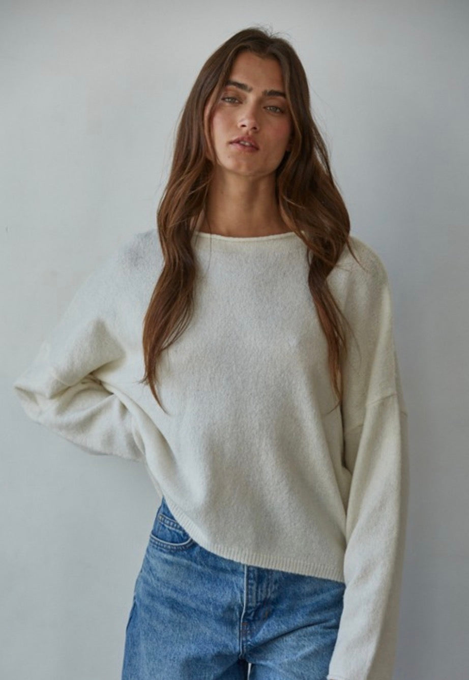 Rolled Neck Pullover Top