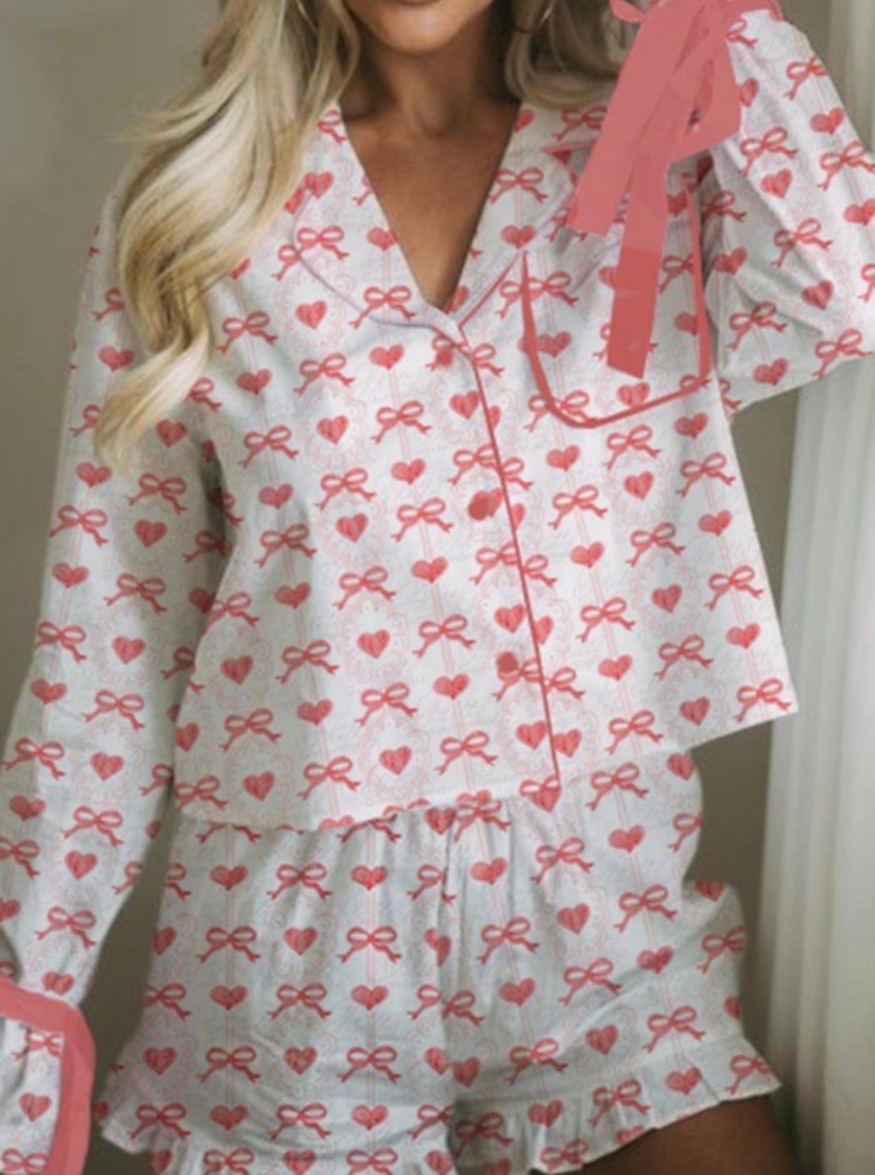 Bow Detail Short Pajama Set