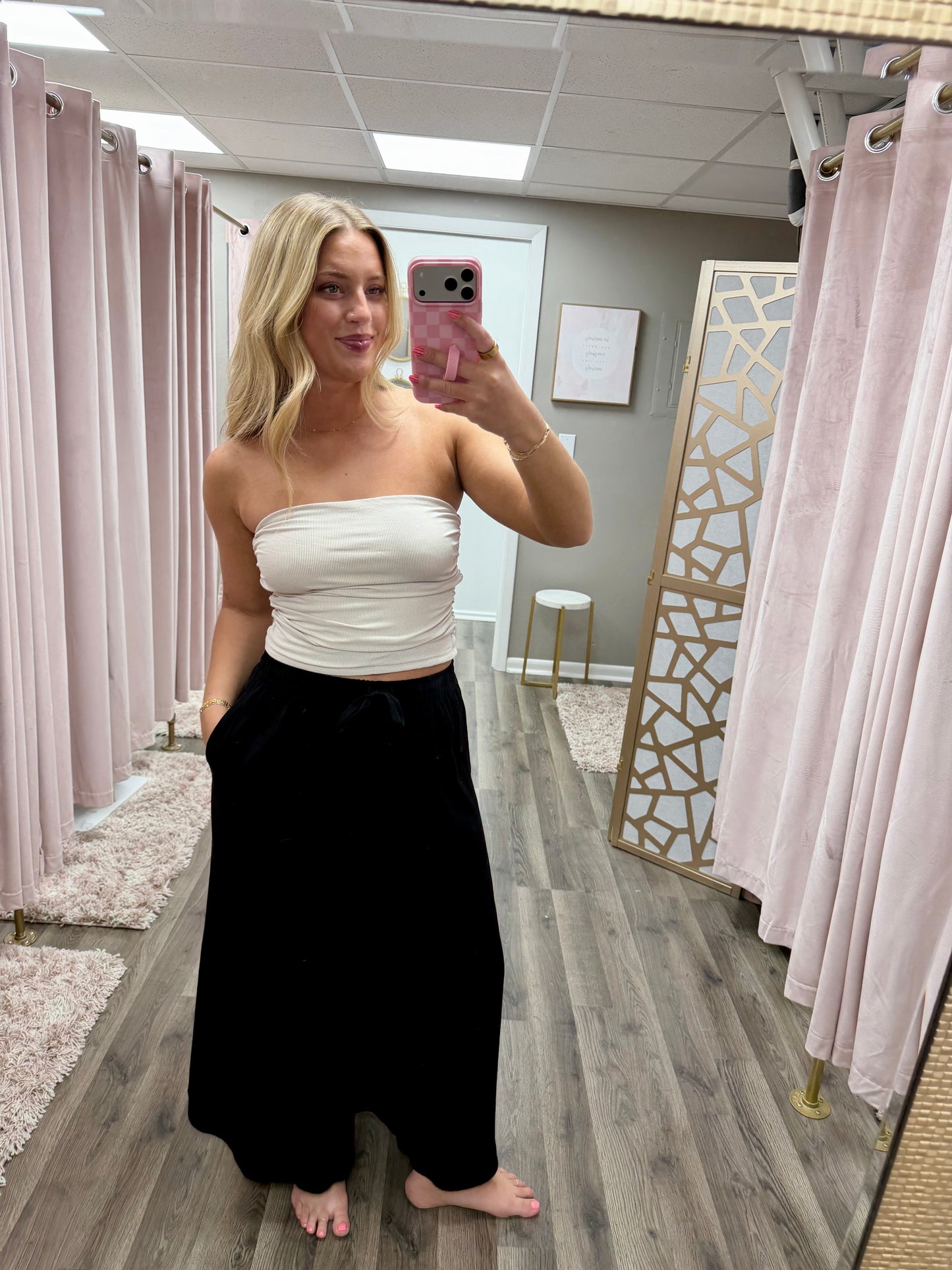 Wide Crop Linen Pant