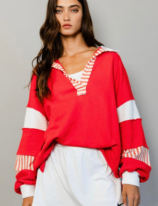 French Terry Color Block Top