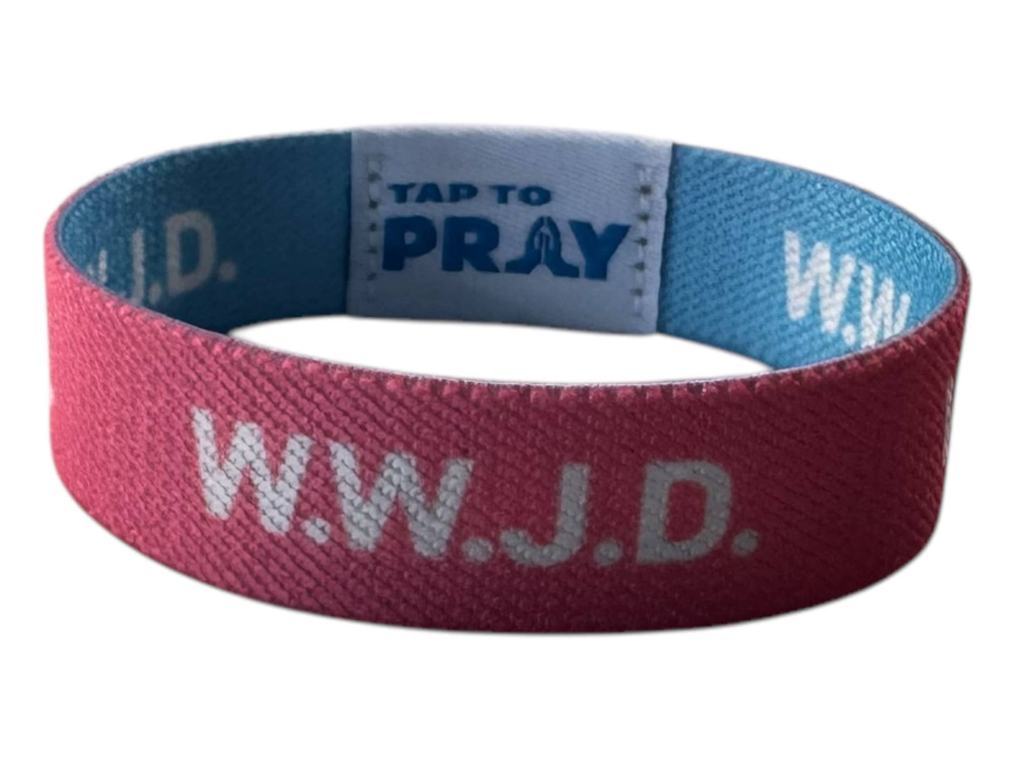 Tap To Pray™ Wristbands - Blue & Pink WWJD